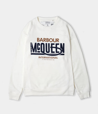 BARBOUR INTERNATIONAL STEVE McQUEEN RANDALL CREW SWEATSHIRT WEISS - Shoelosophy