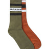DICKIES GENOLA SOCKS GINGERBREAD GREEN ORANGE UNISEX SOCKEN - Shoelosophy