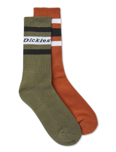 DICKIES GENOLA SOCKS GINGERBREAD GREEN ORANGE CALZINI UNISEX - Shoelosophy