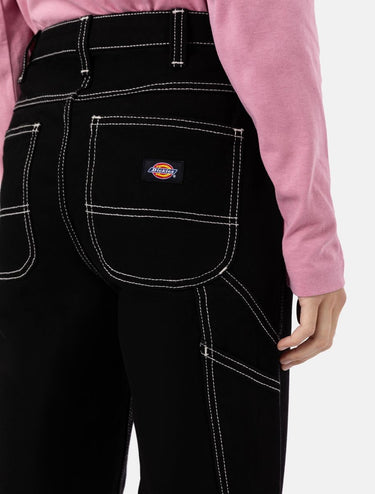 DICKIES 여성 ELLENDALE 데님 린스드 블랙 여성 작업 바지 - Shoelosophy