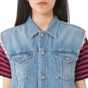 CARHARTT WOMENS TRUCKER VEST JACKET I023055 ÄRMELLOSE DENIMJACKE FÜR DAMEN - Shoelosophy