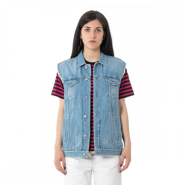 CARHARTT WOMENS TRUCKER VEST JACKET I023055 ÄRMELLOSE DENIMJACKE FÜR DAMEN - Shoelosophy