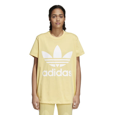 ADIDAS BIG TREFOIL OVERSIZE DAMEN T-SHIRT CE2438 GELB SAND - Shoelosophy