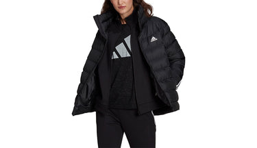 ADIDAS WOMEN GT1710 ITAVIC 3-STRIPES MIDWEIGHT BLACK JACKET - Shoelosophy