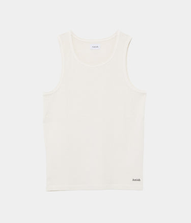 AMISH SUPPLIES TANK TOP UNISEX RIBBED MICRO LOGO DYED ECRU - Shoelosophy