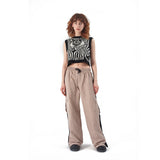 THE RAGGED PRIEST RUSH PANTS BEIGE BLACK - Shoelosophy