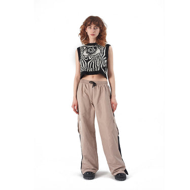 THE RAGGED PRIEST RUSH PANTS BEIGE SCHWARZ - Shoelosophy