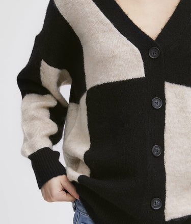 ICHI IHALLURA CARDIGAN METEORIT CHECK - Shoelosophy