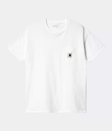 CARHARTT WIP WOMENS POCKET T-SHIRT I032215 WHITE - Shoelosophy
