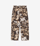 CARHARTT WIP 여성 BRANDON 싱글 니 팬츠 I034880 WILD DOG 프린트 스톤 워시드 - Shoelosophy