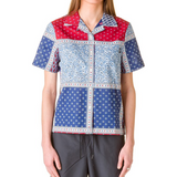 STUSSY GLENN PAISLEY CAMP SHIRT 211118 BLUE CAMICIA DONNA - Shoelosophy