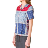 STUSSY GLENN PAISLEY CAMP SHIRT 211118 BLUE CAMICIA DONNA - Shoelosophy