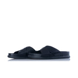 CLARKS SIGNATURE TORFORD CROSS SANDAL SLIDE 181382 BLACK LEATHER - Shoelosophy