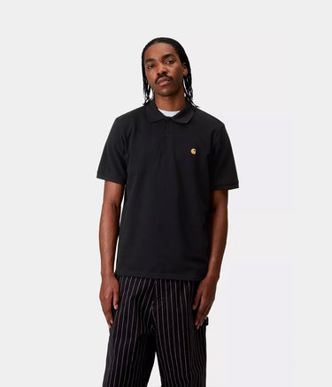 CARHARTT WIP CHASE PIQUE POLO I023807 SCHWARZ - Shoelosophy