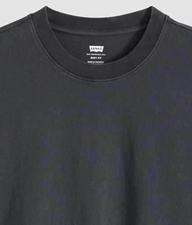 LEVI'S CROPPED T-SHIRT GARMENT DYED 0049F-0004 JET BLACK GARMENT DYED - Shoelosophy