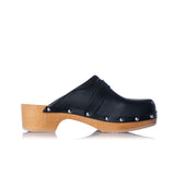 SCHOLL PESCURA CLOG 50 F32325 SCHWARZER HONIG, HERGESTELLT IN ITALIEN, DAMENSANDALE - Shoelosophy