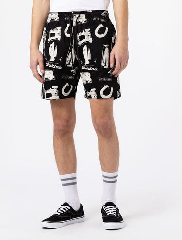 DICKIES 100th ANNIVERSARY AOP SHORT BLACK - Shoelosophy