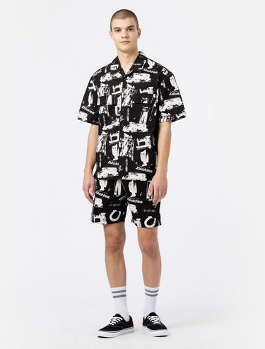DICKIES 100th ANNIVERSARY AOP SHORT BLACK - Shoelosophy