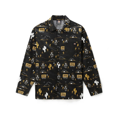 DICKIES BETTLES AOP SHIRT BLACK - Shoelosophy