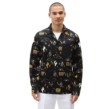 DICKIES BETTLES AOP SHIRT BLACK - Shoelosophy