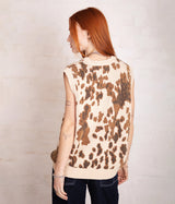 THE RAGGED PRIEST DAISY COW PRINT STRICKWESTE KUH JACQUARD STRICK - Shoelosophy