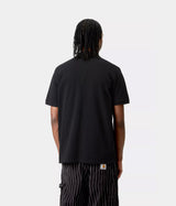 CARHARTT WIP CHASE PIQUE POLO I023807 BLACK - Shoelosophy