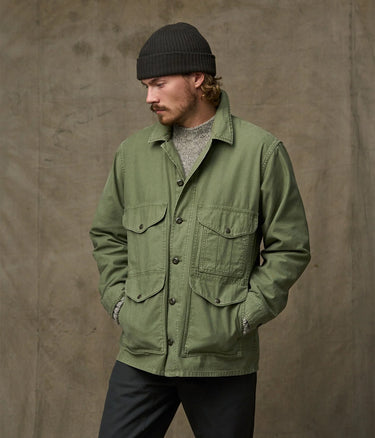 FILSON FIELD CUISER JACKET FMCPS0118 WASHED FATIGUE GREEN REVERSE SATEEN - Shoelosophy