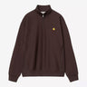 CARHARTT WIP HALF ZIP AMERICAN SCRIPT SWEATSHIRT I027014 PALISANDER - Shoelosophy