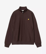 CARHARTT WIP HALF ZIP AMERICAN SCRIPT SWEATSHIRT I027014 PALISANDER - Shoelosophy