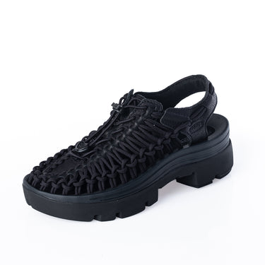 KEEN UNEEK PLATFORM 1032211 SCHWARZES GLATTLEDER - Shoelosophy