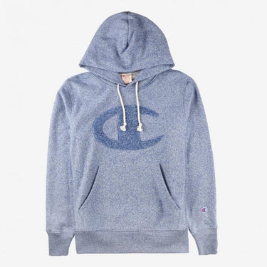 CHAMPION REVERSE WEAVE HOODED SWEATSHIRT 212598 BJ003 NAVY HEATHER - Shoelosophy