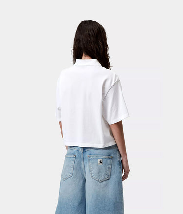 CARHARTT WIP WOMENS SCRIPT POLO TS I034553 WHITE - Shoelosophy
