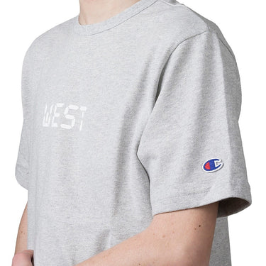 CHAMPION REVERSE WEAVE x BEAMS CREWNECK T-SHIRT 211621 GREY HEATHER - Shoelosophy
