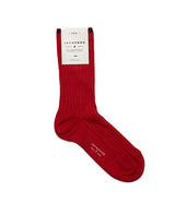 IN DER BOX BASIC-SOCKEN AUS BAUMWOLLE, GERIPPT, ROT, HERGESTELLT IN ITALIEN - Shoelosophy