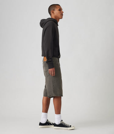 LEVI'S 478 BAGGY SHORTS 001JM-0000 BLACK STONE WASHED JORTS MAN - Shoelosophy