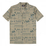 DICKIES PILLAGER SHIRT KHAKI ALLOVER PRINT CAMICIA UOMO - Shoelosophy