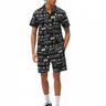 DICKIES PILLAGER SHORT BLACK ALLOVER PRINT BERMUDA UOMO - Shoelosophy