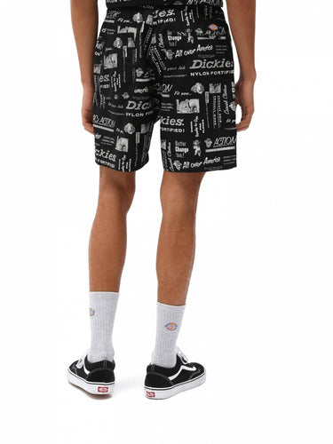 DICKIES PILLAGER KURZE SCHWARZE HERREN-BERMUDA MIT ALLOVER-PRINT - Shoelosophy