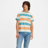 LEVI'S VINTAGE CLOTHING 1940'S SPLIT HEM TEE SUNSET ORANGE BLUE - Shoelosophy