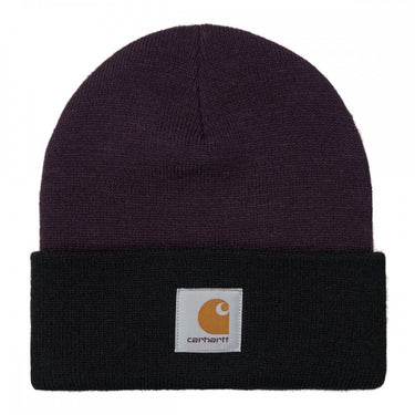 CARHARTT WIP TRIPLE BEANIE I029489 TAWNY DARK IRIS BLACK - Shoelosophy