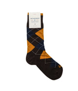 IN DER BOX ARGYLE-SOCKEN AUS BAUMWOLLE, MILITÄRGRÜN, DUNKELGELB, HERGESTELLT IN ITALIEN – Shoelosophy