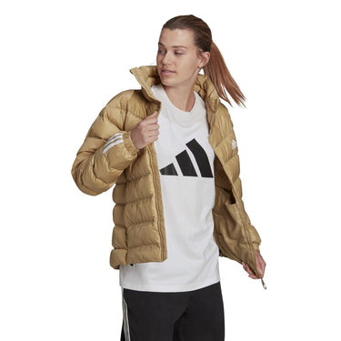 ADIDAS WOMEN GQ2344 ITAVIC 3-STRIPES MIDWEIGHT BEIGE JACKET - Shoelosophy