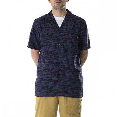 DICKIES QUAMBA SHIRT NAVY TIGER PRINT - Shoelosophy