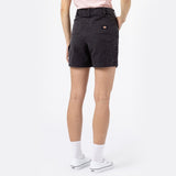 DICKIES WOMENS DUCK CANVAS SHORT STONE WASHED BLACK - Shoelosophy