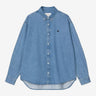 CARHARTT WIP LUCAS SHIRT L/S I034525 BLUE STONE WASHED - Shoelosophy