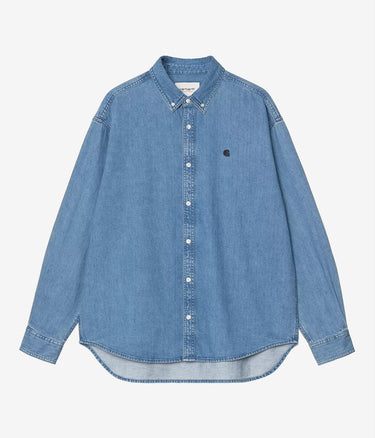 CARHARTT WIP LUCAS SHIRT L/S I034525 BLUE STONE WASHED - Shoelosophy