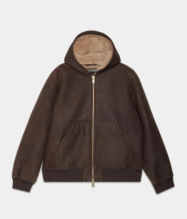 BARACUTA SHEARLING HOODY JACKET BRCPS1129 DUNKELBRAUN - Shoelosophy