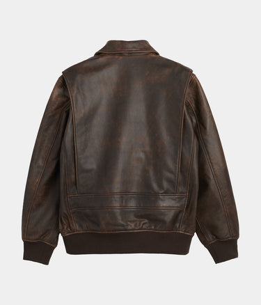 LEVI'S CLAYTON LEATHER AVIATOR JACKET 003AU-0000 BROWN LEATHER BRACKEN - Shoelosophy