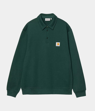 CARHARTT WIP POLO SWEATSHIRT I035532 DARK FIR - Shoelosophy