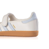 ADIDAS WOMENS SAMBA JANE JR7339 CLOUD WHITE GUM HALO BLUE - Shoelosophy